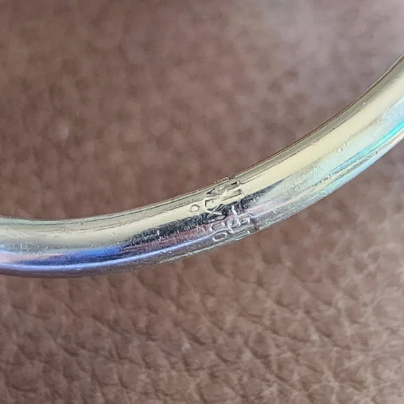 Sterling Silver Hinged bracelet Signed Mexico green Jade jewelry Fine Invest - Picture 8 of 8